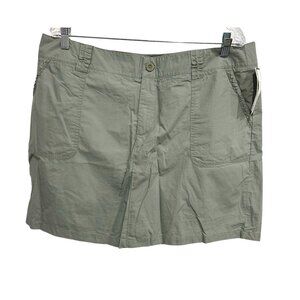 Dockers Womens Khaki Green Cotton Skirt With Buttoned Back Pockets Sz 18